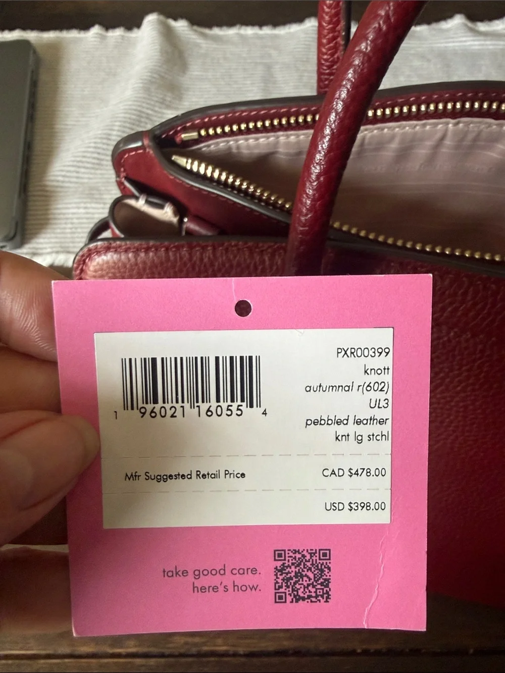 kate spade Pebbled Leather Satchel in Berry Red